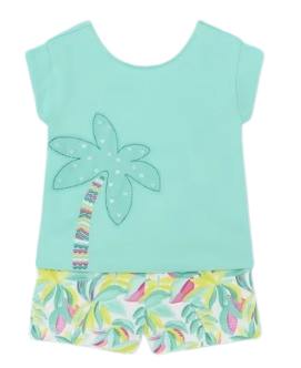 MAYORAL BABY GIRL PALM TREE TOP WITH SHORTS SET