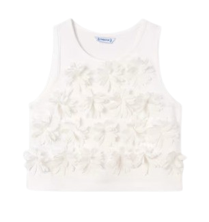 MAYORAL GIRL FLOWER TOP WHITE