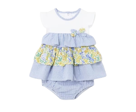 MAYORAL BABY GIRL COTTON FRILL DRESS WITH PANTS