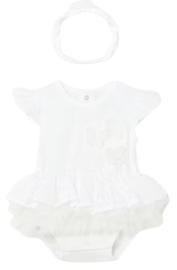 MAYORAL BABY GIRL TUTU  DRESS WITH HEADBAND