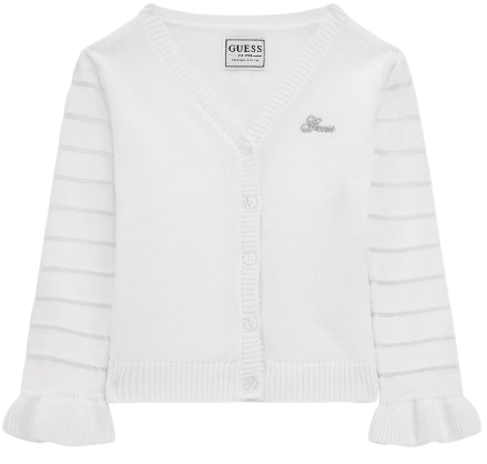 GUESS GIRL  LONG SLEEVED CARDIGAN WHITE