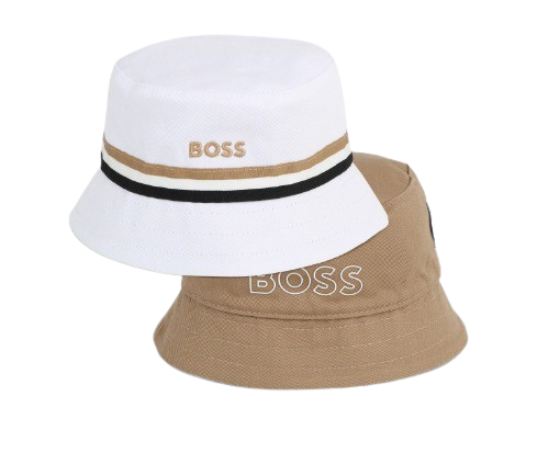 BOSS BABY BOY REVERSIBLE BUCKET HAT WHITE