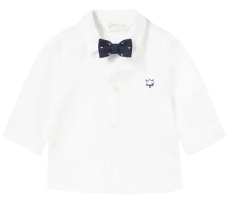 MAYORAL BABY BOW WHITE SHIRT WITH BOW TIE