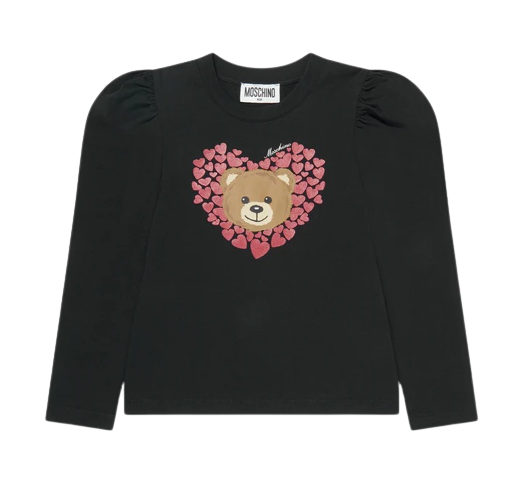MOSCHINO GIRL COTTON TEDDY WITH HEART TOP