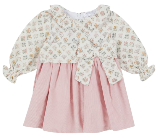 DEOLINDA BABY GIRL FLORAL WOVEN DRESS PINK