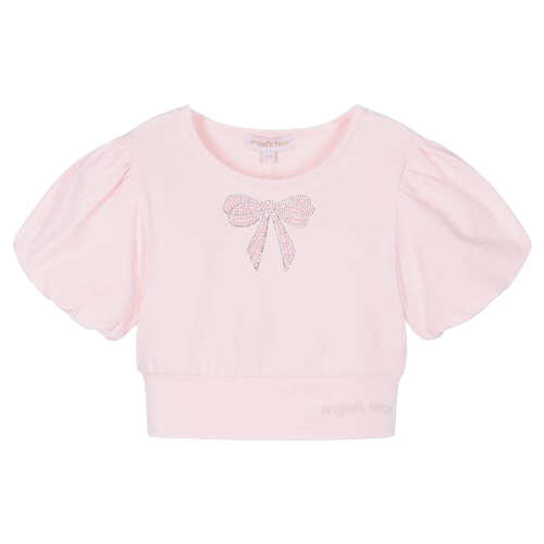 ANGELS FACE GIRL DOLLIE CROPPED  TOP PINK