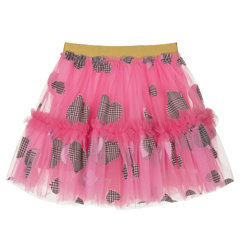 ANGEL FACE GIRL TULLE SKIRT WITH HEARTS PINK