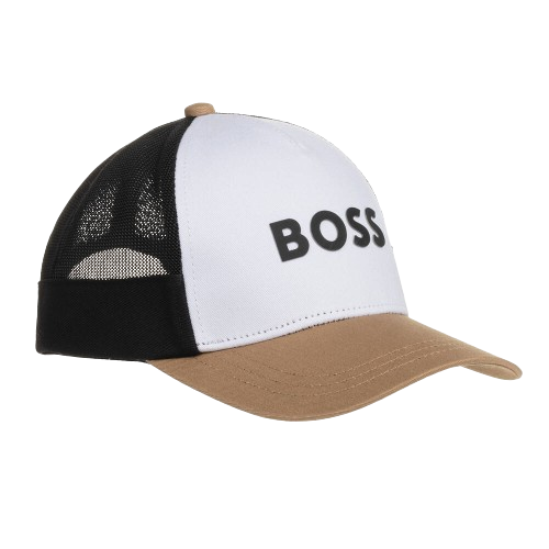 BOSS BOY LOGO MESH CAP WHITE/BLACK