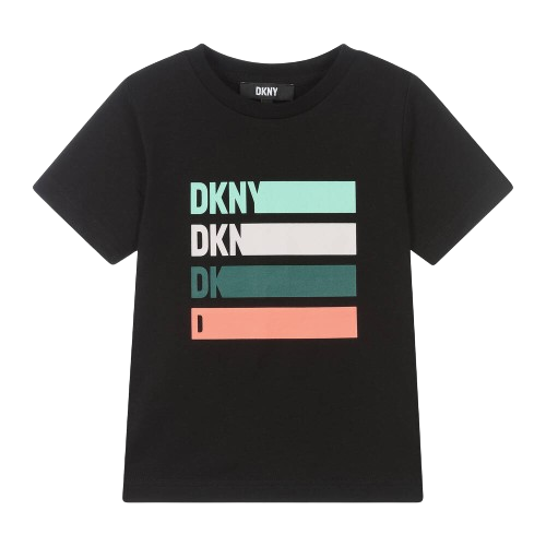 DKNY BOY COLOUR LOGO T SHIRT BLACK
