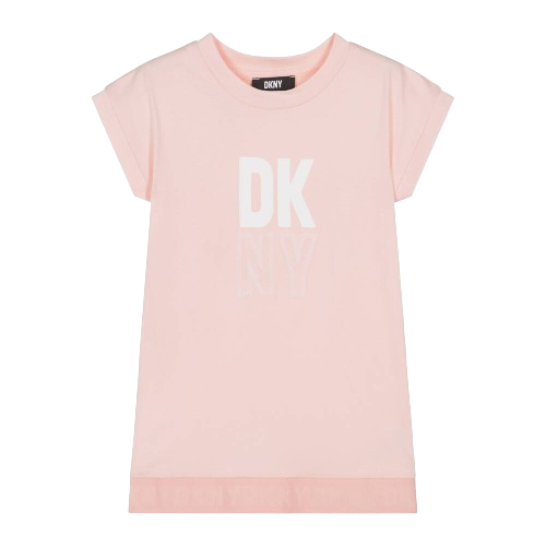 DKNY GIRL T SHIRT DRESS PINK