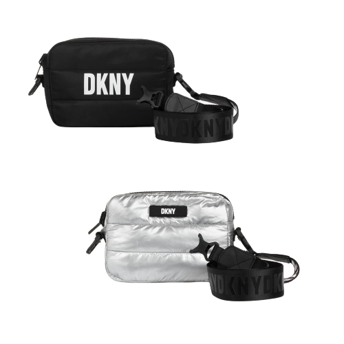 DKNY REVERSIBLE SHOULDER BAG SILVER/BLACK