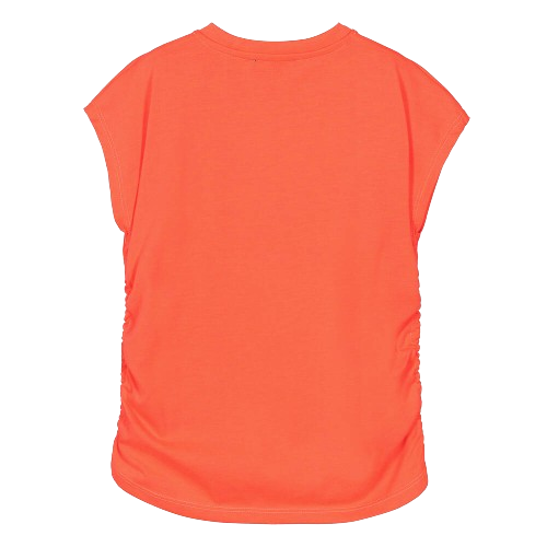 DKNY GIRL RUCHED T SHIRT CORAL