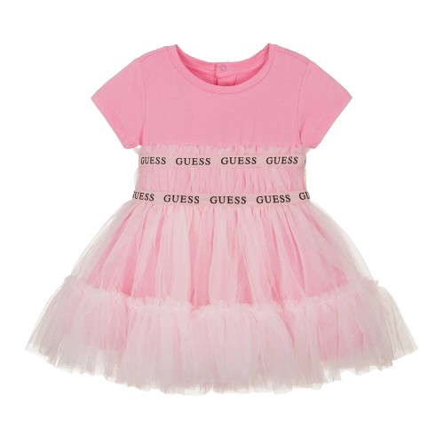 GUESS BABY GIRL TULLE DRESS WITH PANTS PINK