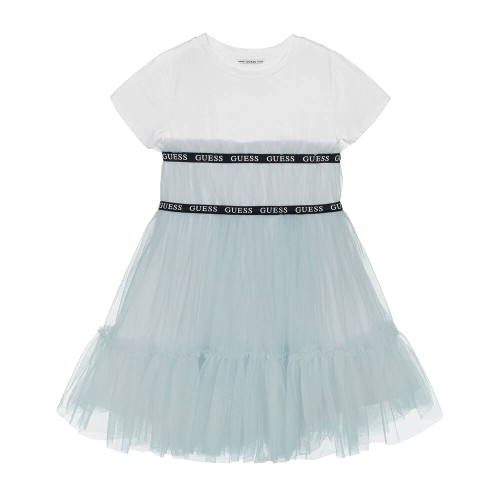 GUESS GIRL TULLE DRESS PALE BLUE