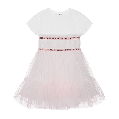 GUESS GIRL TULLE DRESS PALE PINK