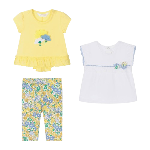 MAYORAL BABY GIRL TWO T-SHIRTS AND LEGGING SET