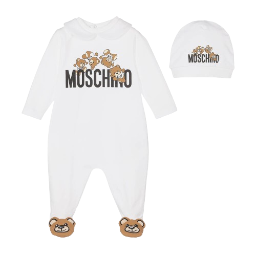 MOSCHINO UNISEX BABYGROW WITH HAT