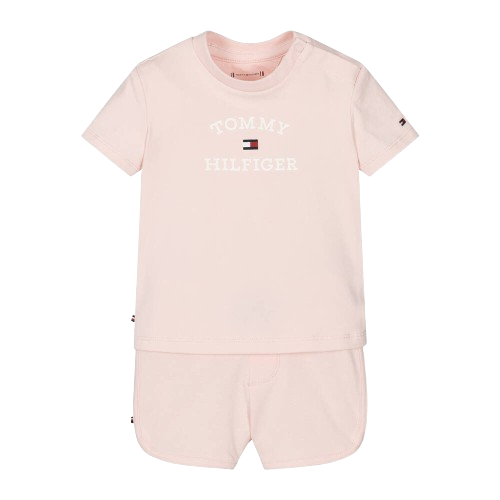 TOMMY HILFIGER BABY GIRL T SHIRT AND SHORT SET PINK