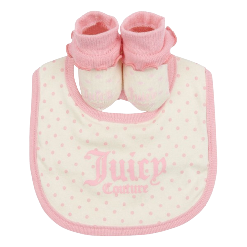 JUICY COUTURE BABY GIRL BIB AND SOCK SET PINK