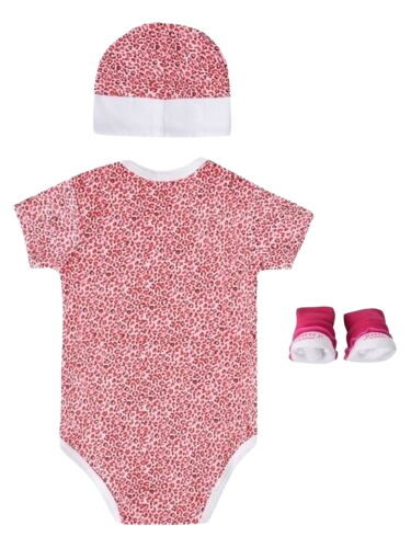 JUICY COUTURE BABY GIRL VEST HAT AND SOCK SET PINK