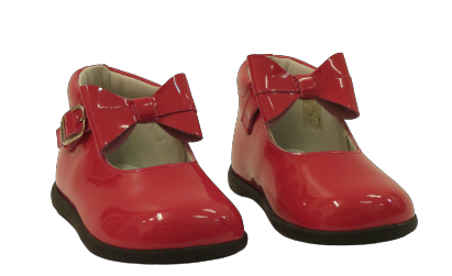 ANDANINES BABY GIRL PATENT BOW SHOE RED