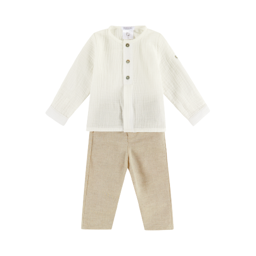 DEOLINDA BABY BOY TROUSERS AND LONG SLEEVE SHIRT SET
