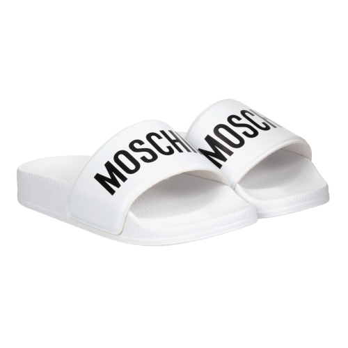 MOSCHINO UNISEX SLIDER WHITE