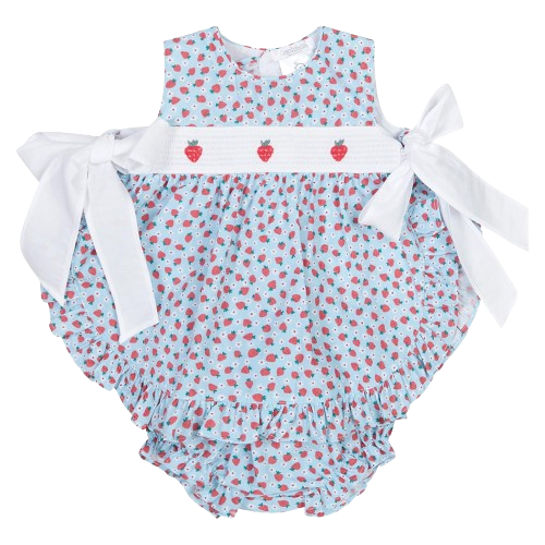 DEOLINDA BABY GIRL STRAWBERRY DRESS WITH FRILL PANTS