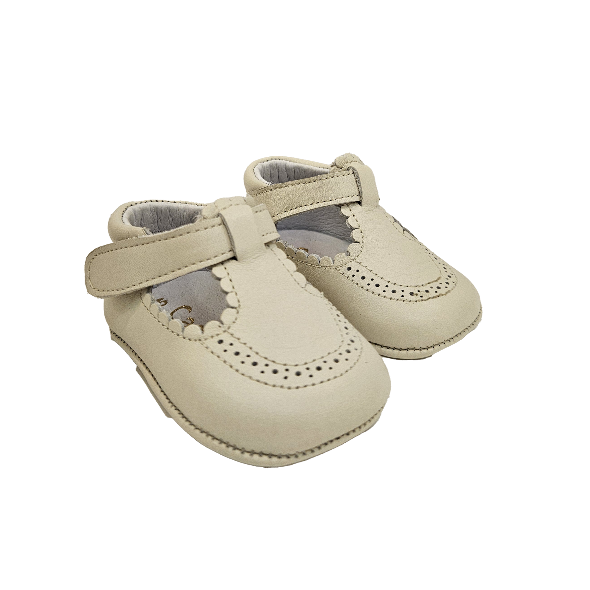 CAMINITO BABT GIRL LEATHER PRAM SHOE IVORY