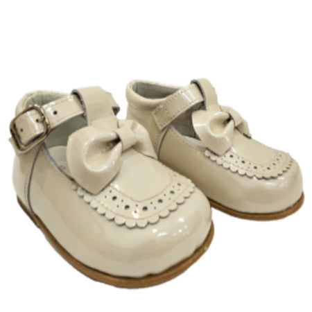 ANADINNIES BABY GIRL BEIGE PATENT T BAR