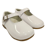 ANDANINES BABY GIRL PATENT WHITE BUCKLE SHOE