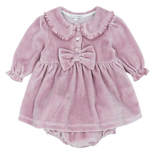 BLUES BABY GIRL VELOUR DRESS AND PANTS SET