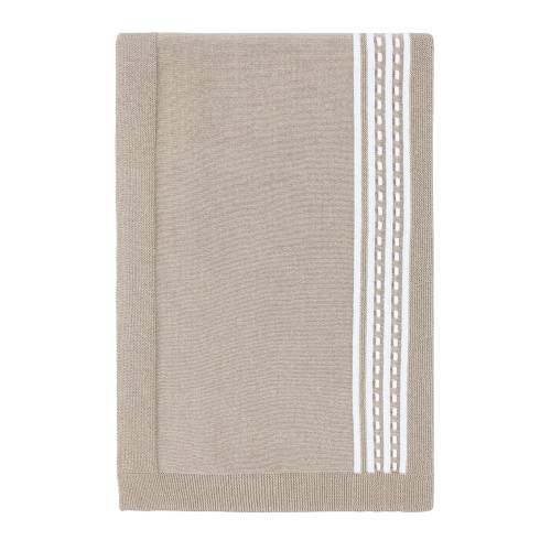 BLUES BABY BOY KNITTED BLANKET BEIGE/WHITE