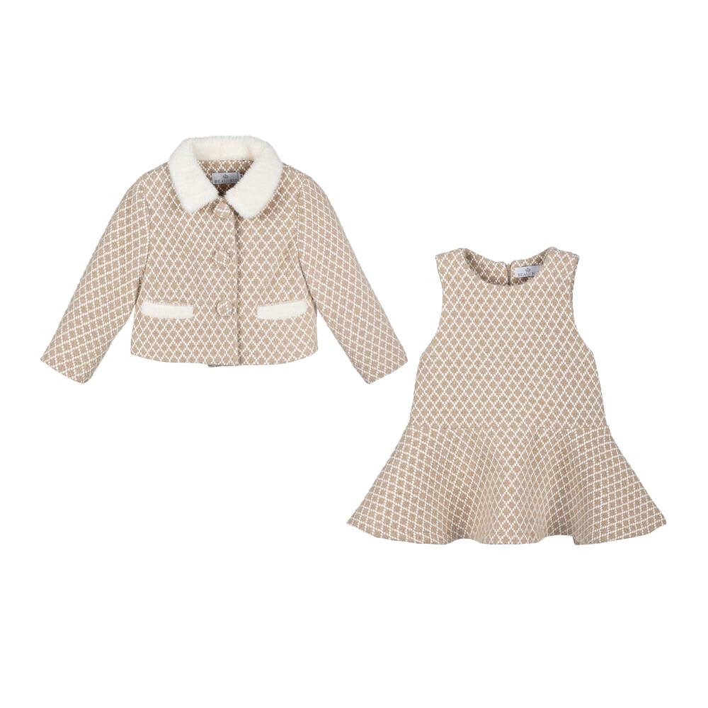 BEAU KID GIRL DRESS AND JACKET WITH TEDDY CHAIN