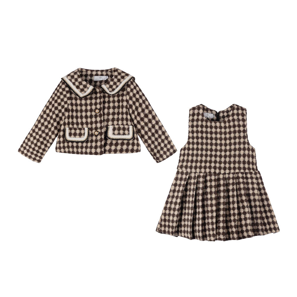 BEAU KID GIRL HOUNDSTOOTH DRESS AND JACKET