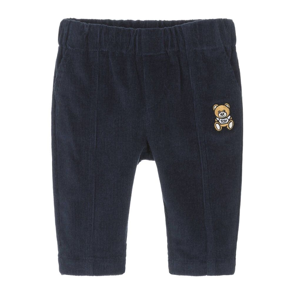 MOSCHINO BABY BOY CORD TROUSERS NAVY