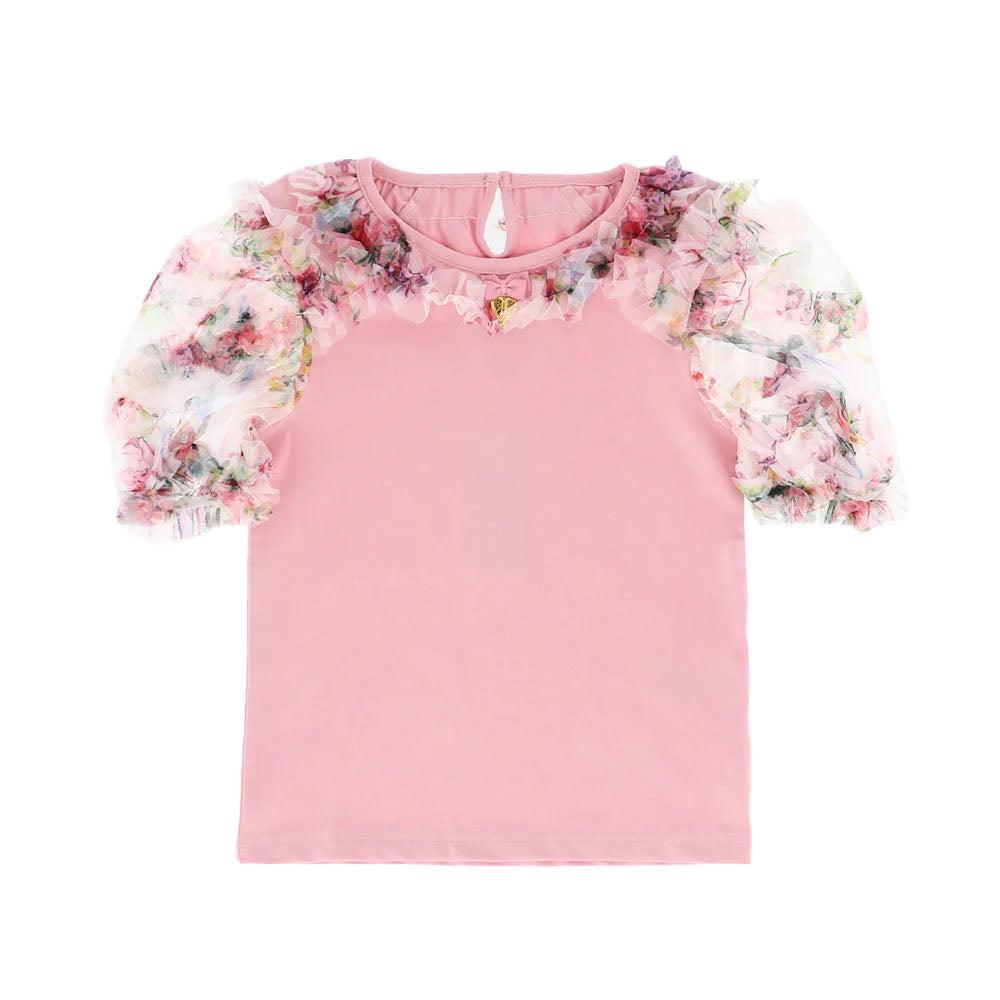 ANGEL FACE GIRL CODIE FLORAL TULLE TOP