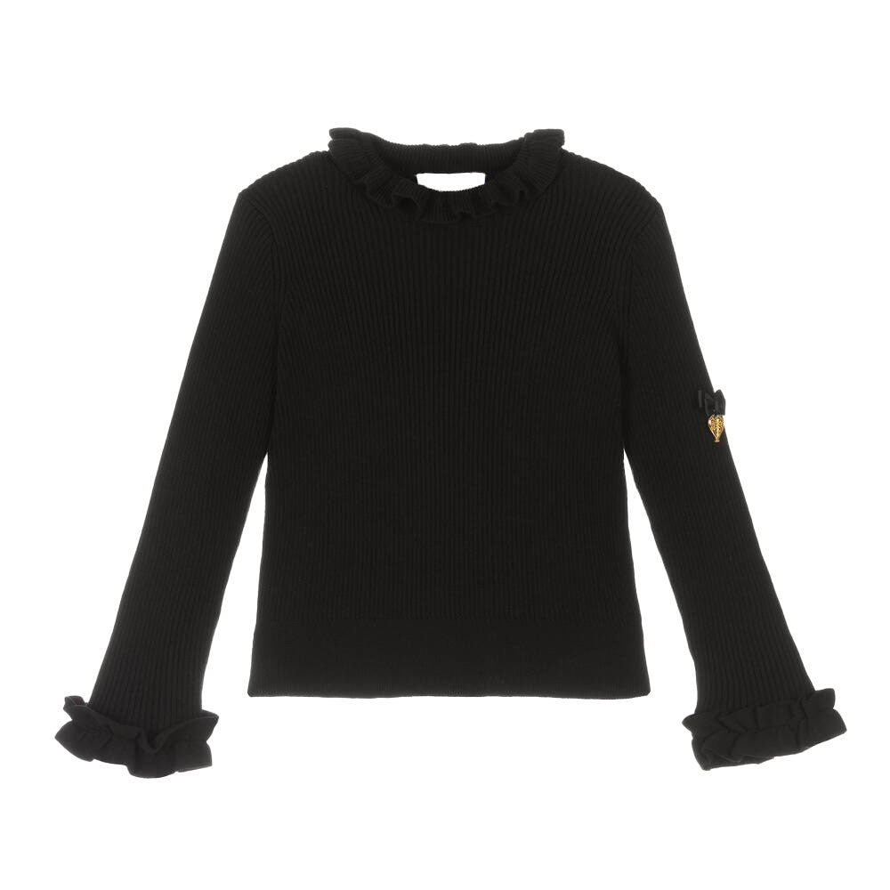 ANGEL FACE GIRL ELMA RIBBED JUMPER BLACK