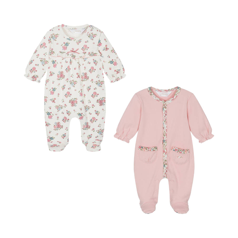 MAYORAL BABY GIRL SET OF TWO BABYGROWS PINK