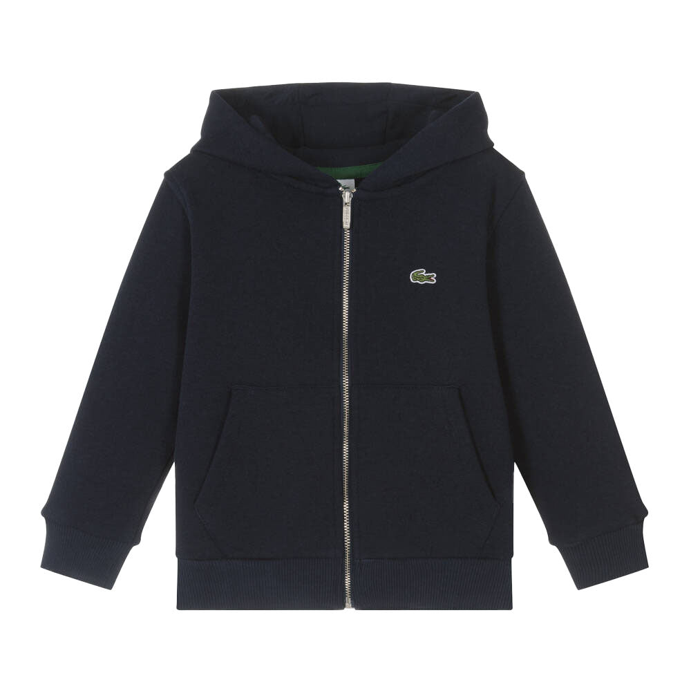 LACOSTE BOY ZIP UP HOODIE NAVY