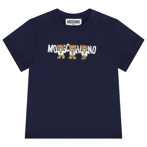 MOSCHINO BABY BOY TEDDY T SHIRT NAVY