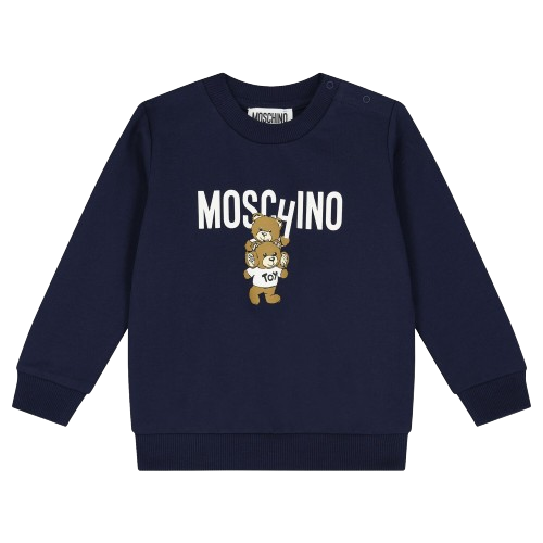 MOSCHINO BABY BOY TEDDY SWEATSHIRT NAVY