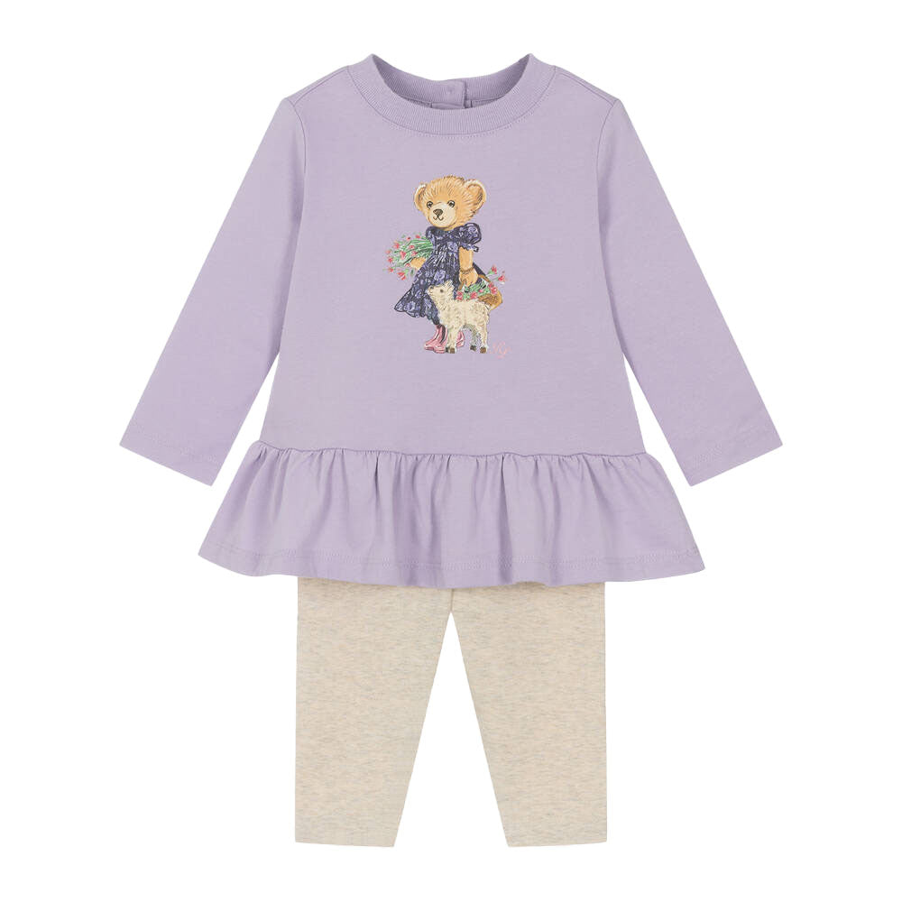 RALPH LAUREN BABY GIRL TOP AND LEGGING SET