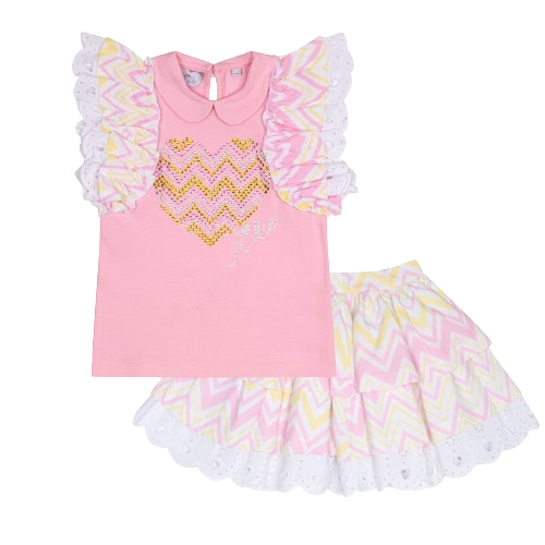 ADEE GIRL  LEANNE TOP AND FRILL SKIRT SET