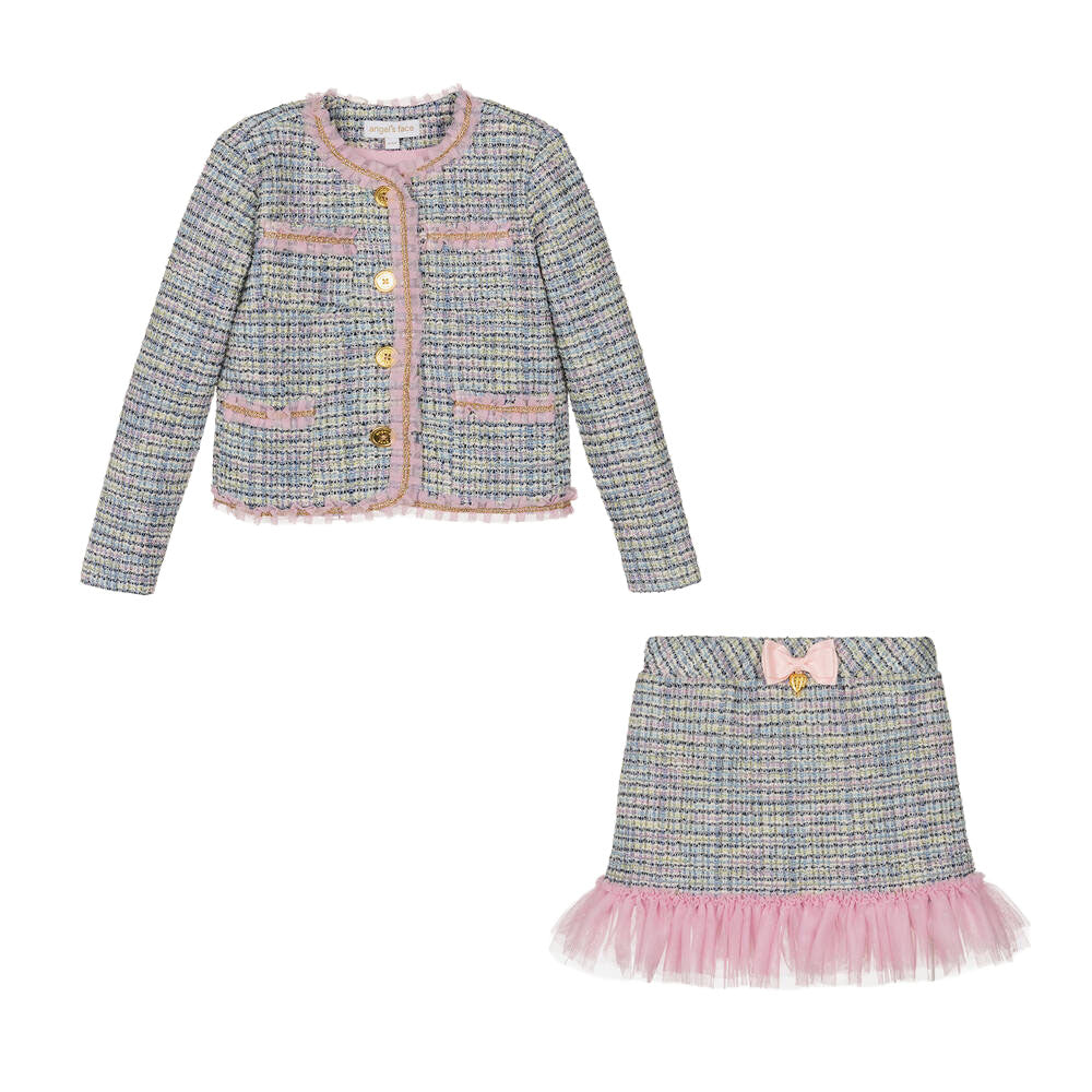 ANGEL FACE GIRL MARYLOU TWEED JACKET & SKIRT SET