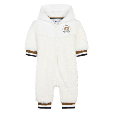 BOSS BABY UNISEX HOODED PLAYSUIT WHITE