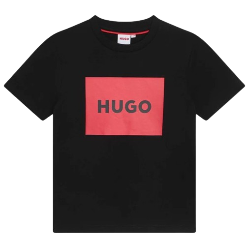 HUGO BOY LOGO T SHIRT BLACK