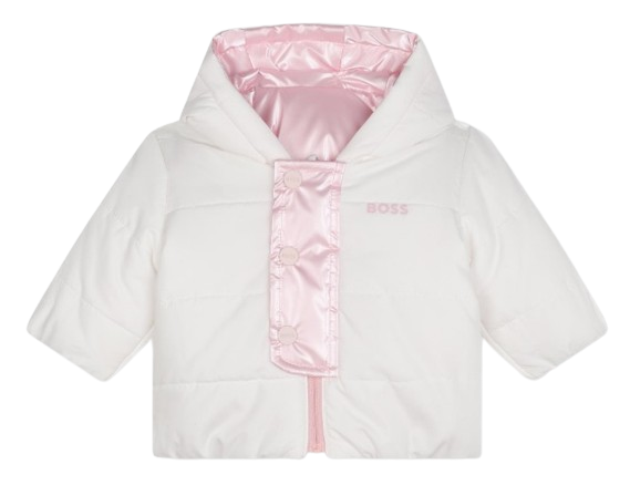 BOSS BABY GIRL REVERSIBLE PUFFER CAOT PINK