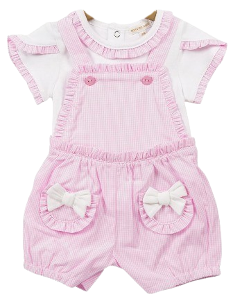 MINTINI BABY GIRL SHORT DUNGAREE WITH BLOUSE