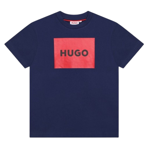 HUGO BOY LOGO T SHIRT BLUE